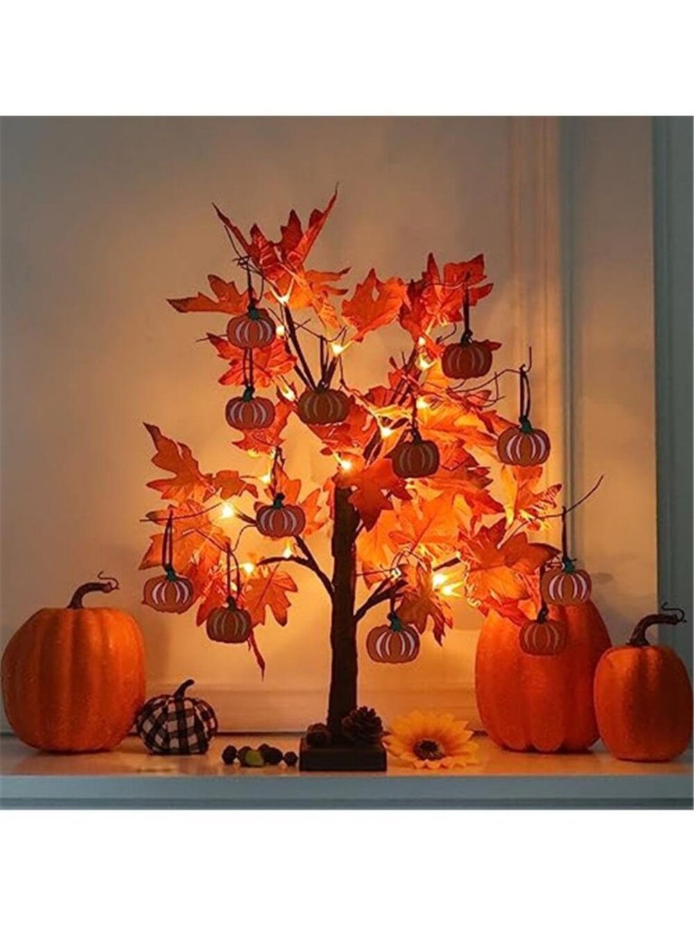 Fall Decorations for Home, Thanksgiving Decorations, 24”2FT Lighted Maple